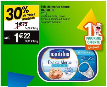 Cora x Carrefour Nautilus foie de morue nature offre