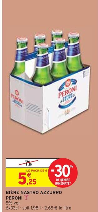 Intermarché Nastro azzurro peroni bière offre