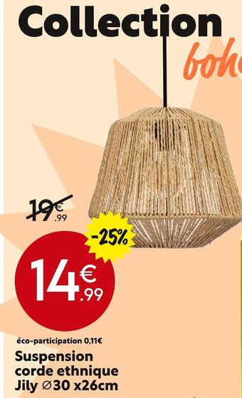 Maxi Bazar Suspension corde ethnique jily offre