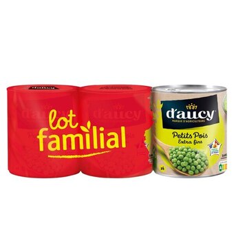 Carrefour Market D'aucy petits pois extra fins lot familial offre