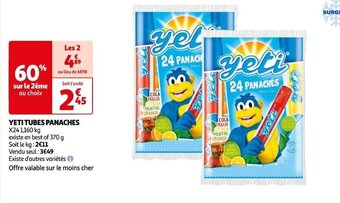 Auchan YETI TUBES PANACHES offre