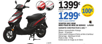 E.Leclerc L'Auto SCOOTER 50CC RENO HORS FRAIS DE MISE EN SERVICE LAZIO offre