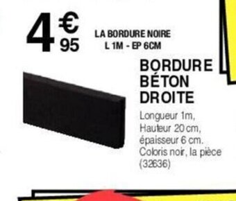 Chretien Matériaux BORDURE BÉTON DROITE offre