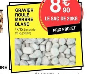 Chretien Matériaux GRAVIER ROULÉ MARBRE BLANC offre