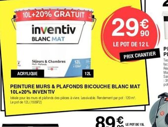 Chretien Matériaux PEINTURE MURS & PLAFONDS BICOUCHE BLANC MAT offre
