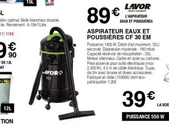 Chretien Matériaux ASPIRATEUR EAUX ET POUSSIÈRES offre