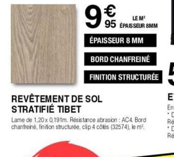 Chretien Matériaux REVÊTEMENT DE SOL STRATIFIÉ TIBET offre
