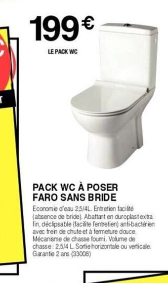 PACK WC À POSER FARO SANS BRIDE