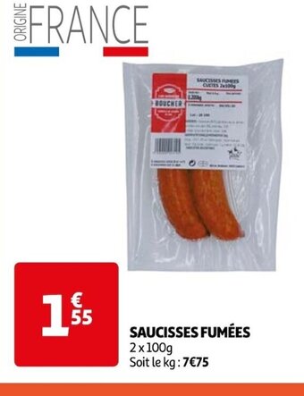 Auchan SAUCISSES FUMÉES offre