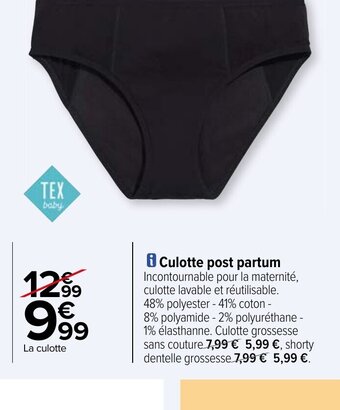 Carrefour Culotte post partum offre