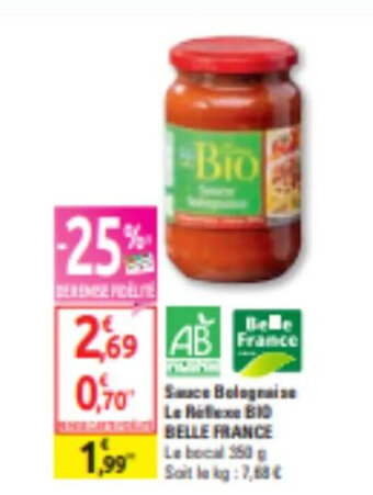 Sauce bolognaise le moleus BIO BELLE FRANCE