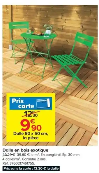 Castorama Dalle en bois exotique offre