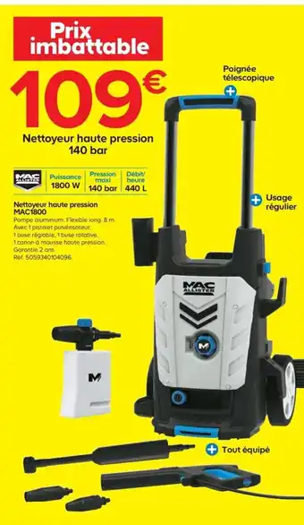 Castorama Nettoyeur haute pression MAC1800 offre