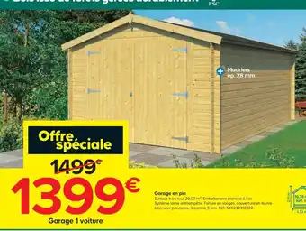 Castorama Garage en pin offre