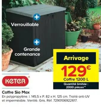 Castorama Coffre Sio Max offre