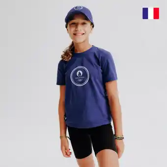 Decathlon T-shirt paris 2024 junior mixte bleu made in france offre