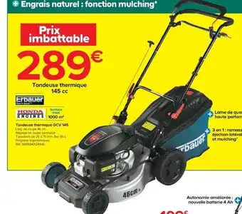 Castorama Tondeuse thermique GCV 145 offre