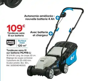 Castorama Tondeuse sans fil sur batterie MLM18-Li offre