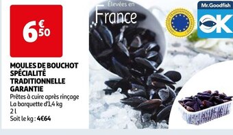Auchan MOULES DE BOUCHOT SPÉCIA TRADITIONNELLE GARANTIE LITÉ offre
