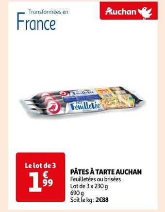 Auchan PÂTES À TARTE AUCHAN offre