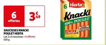 Auchan SAUCISSES KNACKI POULET HERTA offre