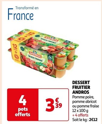 Auchan DESSERT FRUITIER ANDROS offre