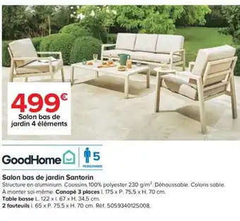 Castorama Salon bas de jardin Santorin offre