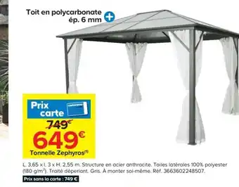 Castorama Tonnelle Zephyros offre