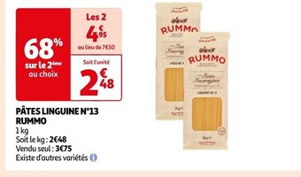 Auchan PÂTES LINGUINE N°13 RUMMO offre