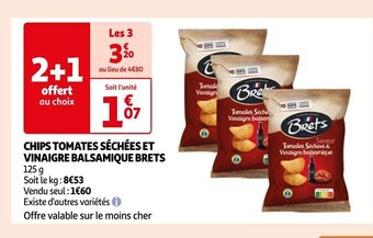 Auchan CHIPS TOMATES SÉCHÉES ET VINAIGRE BALSAMIQUE BRETS offre