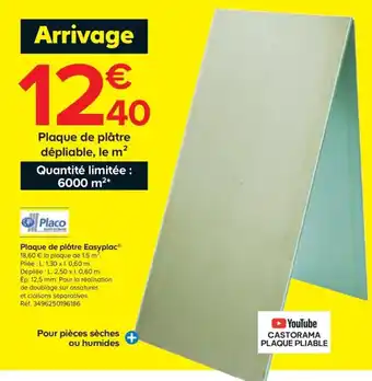 Castorama Plaque de plâtre Easyplac offre