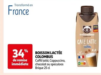 Auchan BOISSON LACTÉE COLOMBUS offre