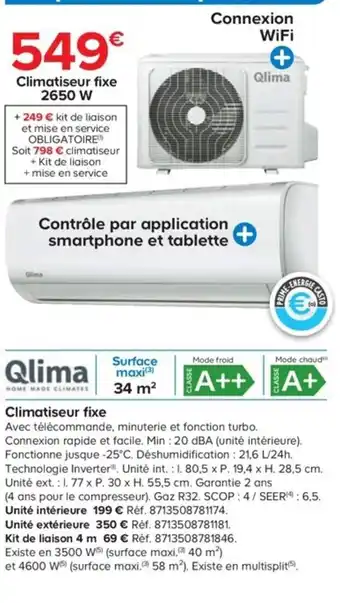 Castorama Climatiseur fixe offre