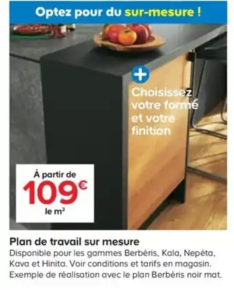 Castorama Plan de travail sur mesure offre