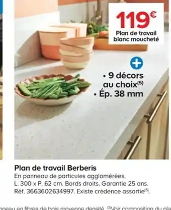 Castorama Plan de travail Berberis offre
