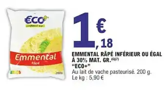Emmental Râpé Inférieur Ou Égal