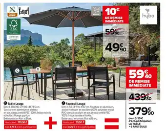 Carrefour Table Louga, Fauteuil Louga offre