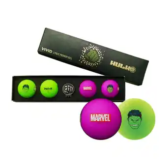 Decathlon Lot de 4 balles volvik vivid marvel + marque-balle hulk offre
