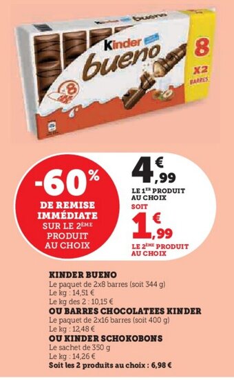 Super U KINDER BUENO offre