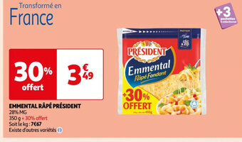 Auchan EMMENTAL RÂPÉ PRÉSIDENT offre