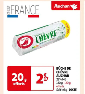 Auchan BÛCHE DE CHÈVRE AUCHAN offre