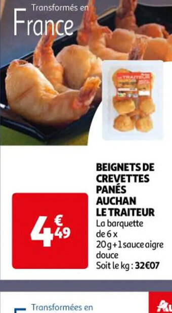 Auchan BEIGNETS DE CREVETTES PANÉS AUCHAN LE TRAITEUR offre