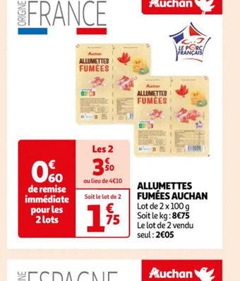 Auchan ALLUMETTES FUMÉES AUCHAN offre