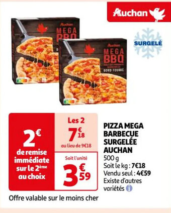 Auchan PIZZA MEGA BARBECUE SURGELÉE AUCHAN offre