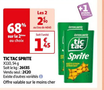Auchan TIC TAC Sprite offre