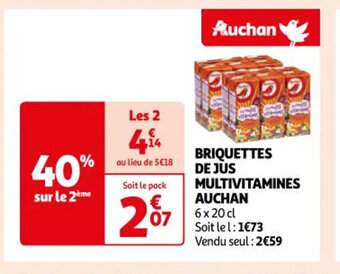 Auchan BRIQUETTES DE JUS MULTIVITAMINES AUCHAN offre