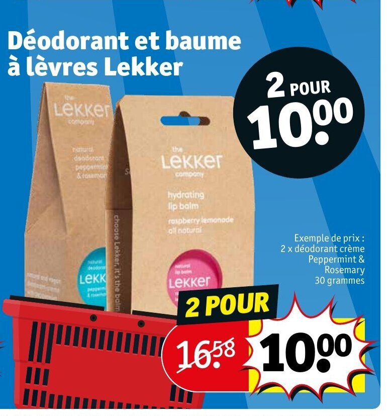 Promo Déodorant et baume à lèvres Lekker chez Kruidvat