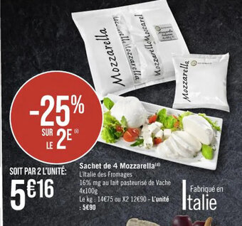 Casino Hyperfrais Sachet de 4 Mozzarella offre