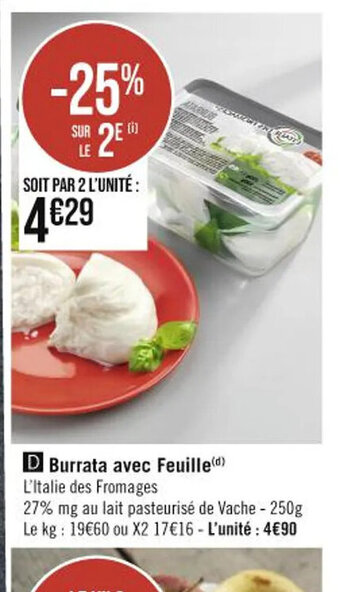 Burrata avec Feuille