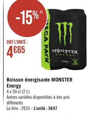 Boisson énergisante MONSTER Energy